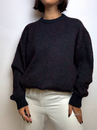 Dark blue vintage wool sweater M/L 