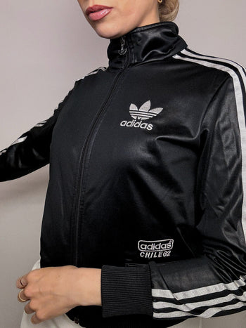 Jacket fittée noire ADIDAS M vintage