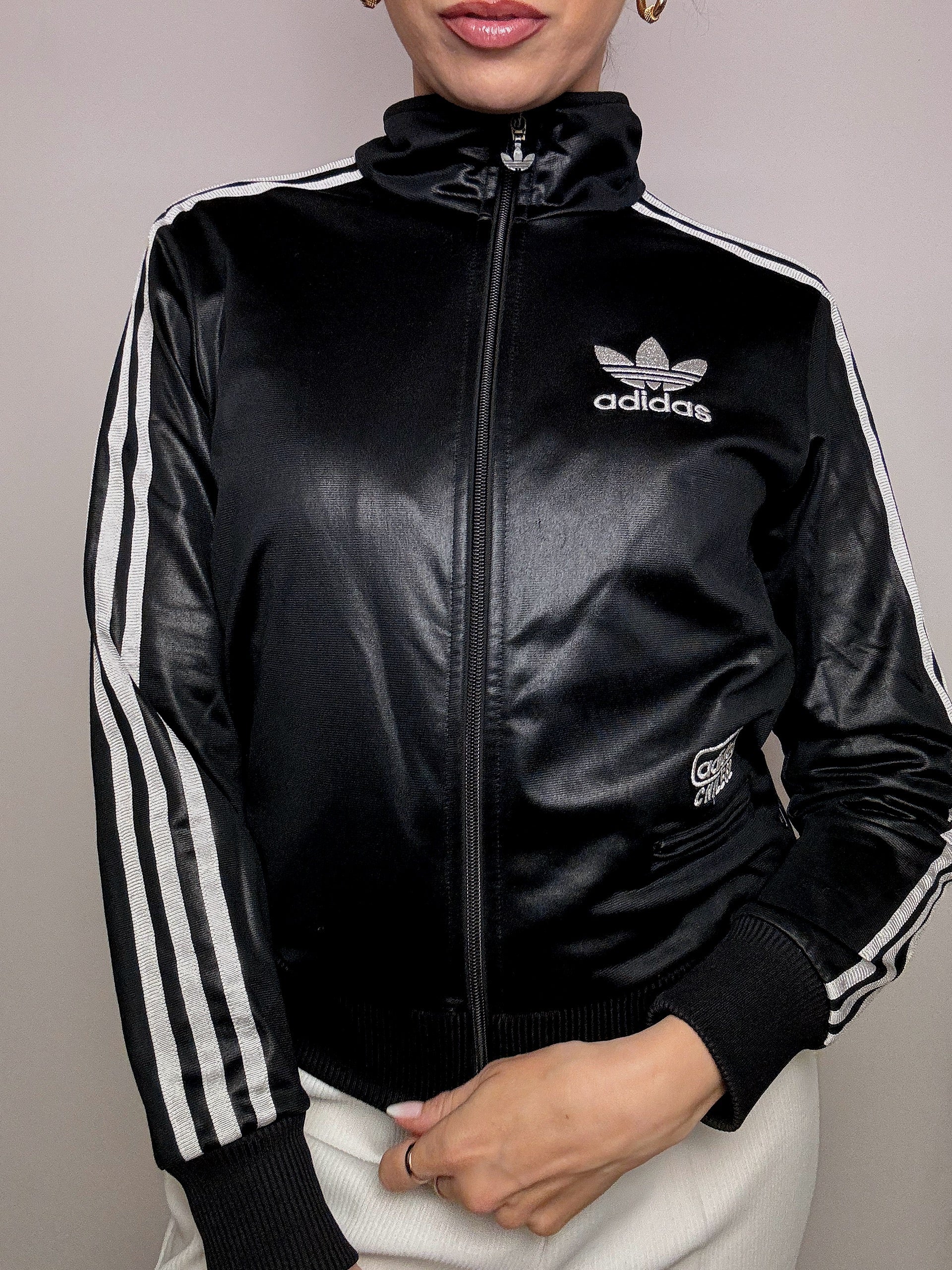 ADIDAS M vintage black fitted jacket