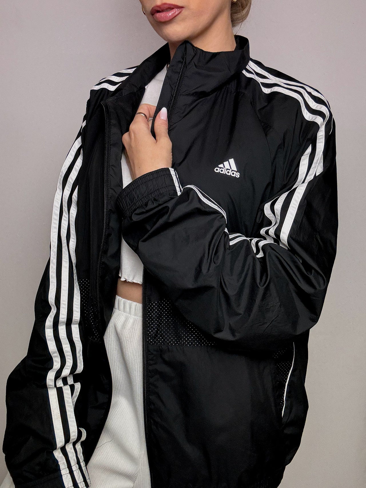 Veste de sport noire ADIDAS L vintage