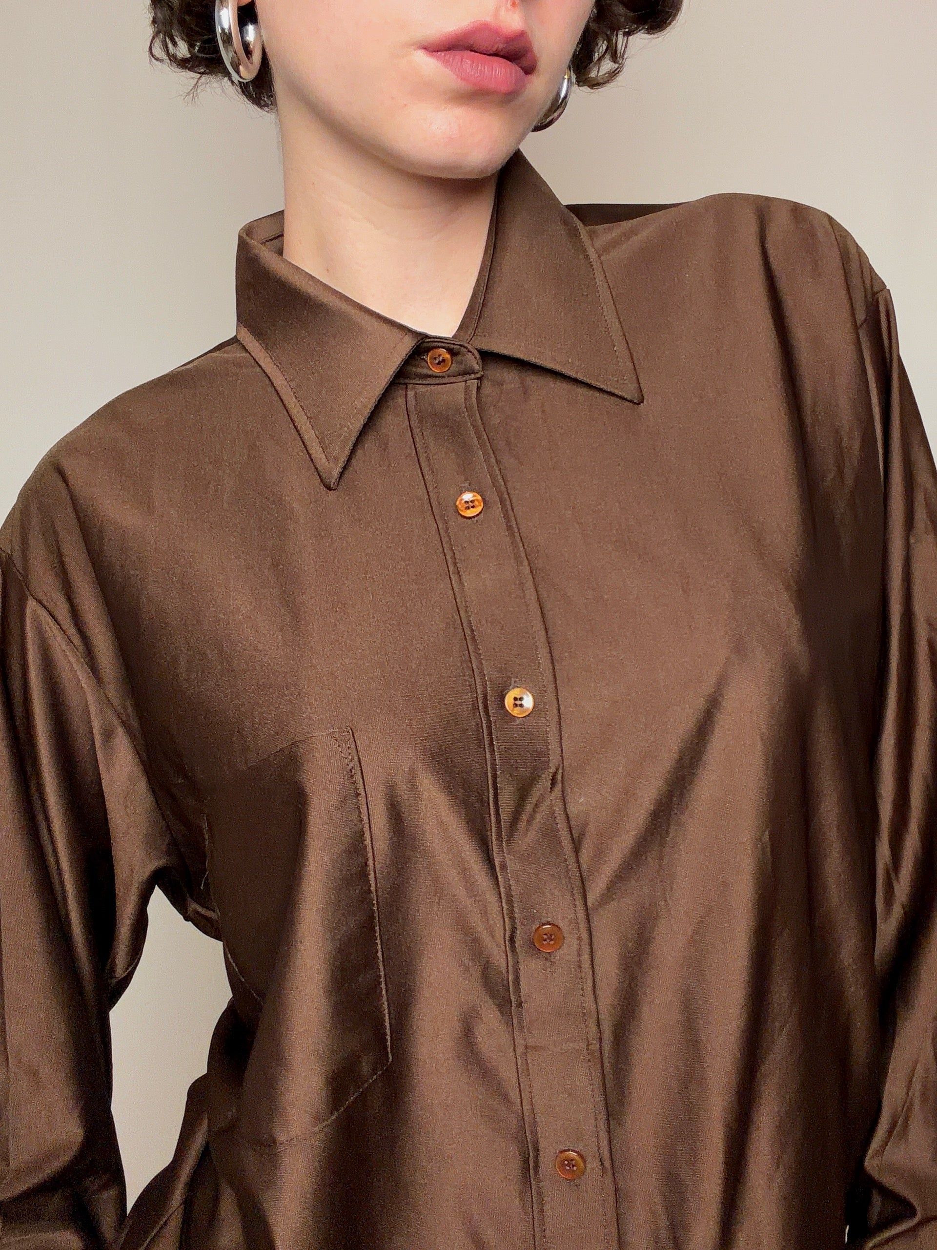 Chemise brune M/L vintage