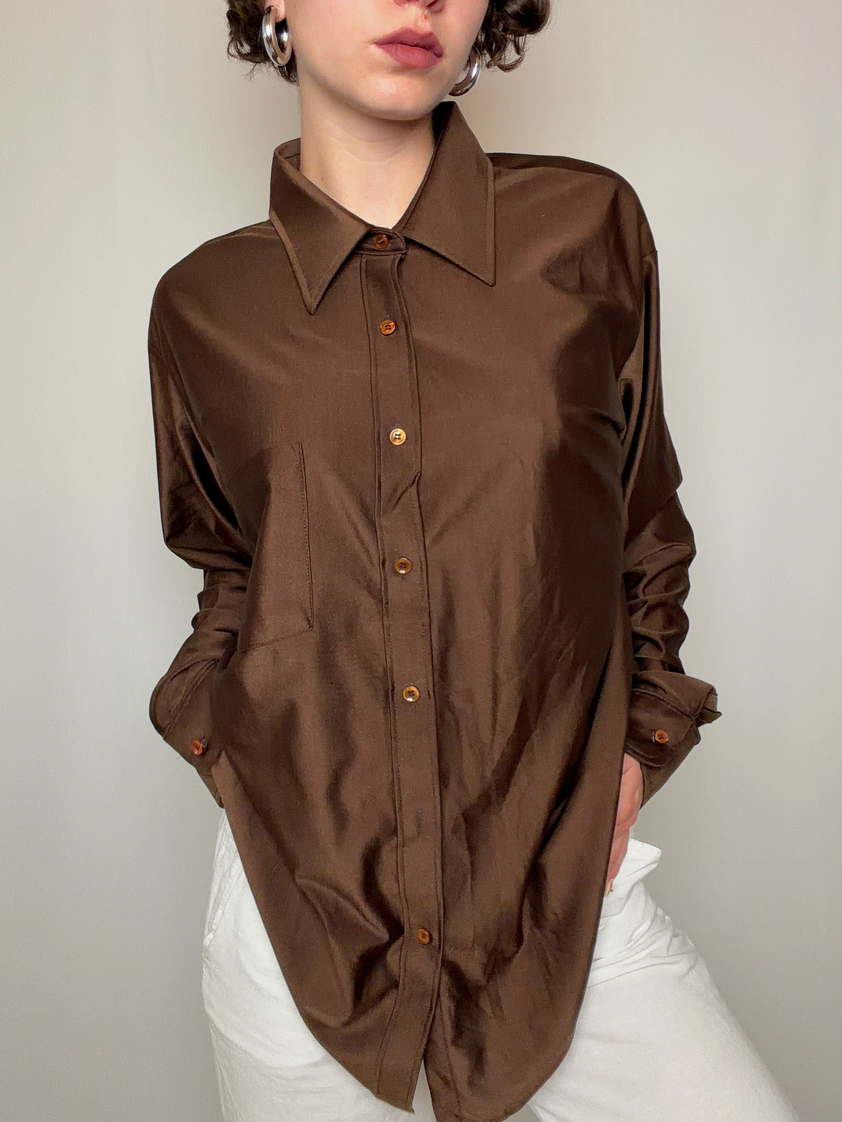 Chemise brune M/L vintage