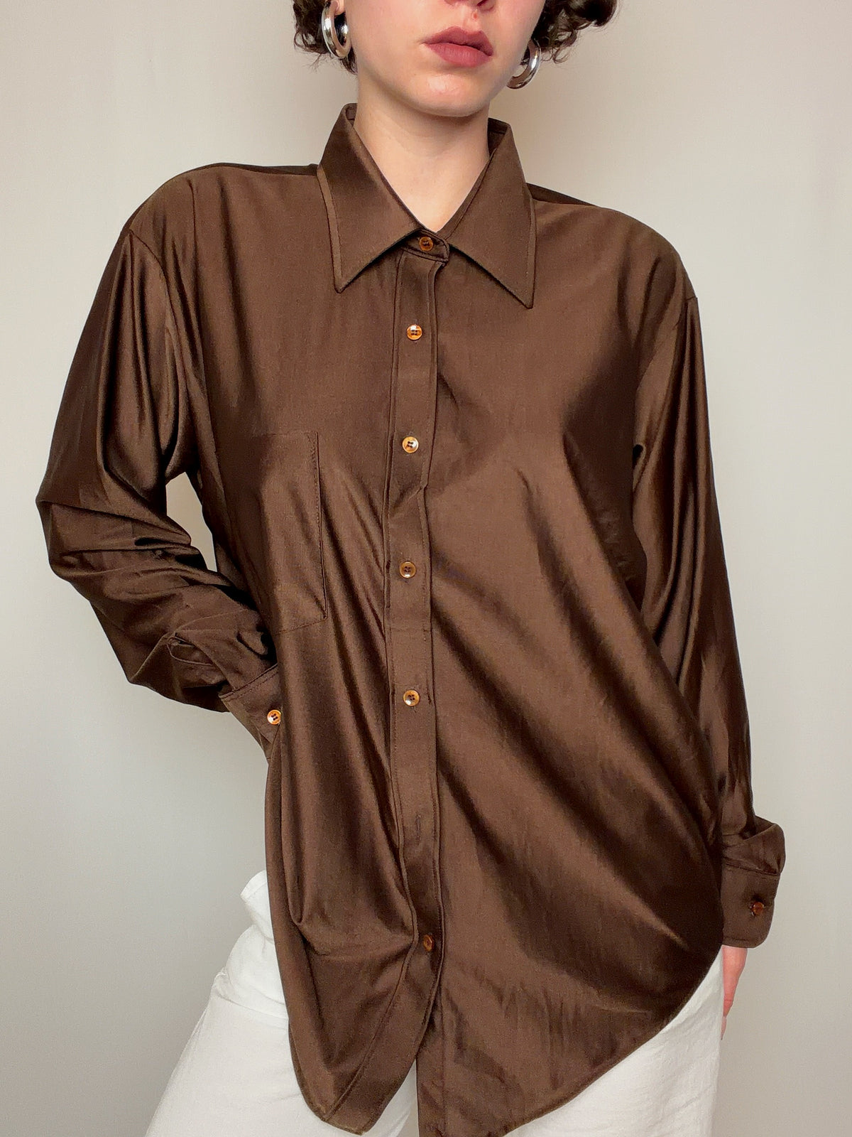 Chemise brune M/L vintage