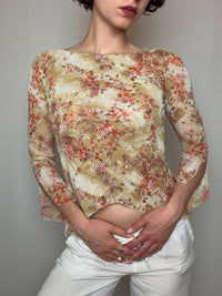 Top en mesh beige S/M vintage