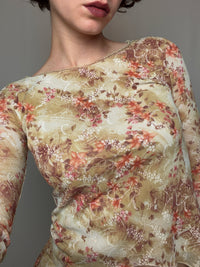 Top en mesh beige S/M vintage