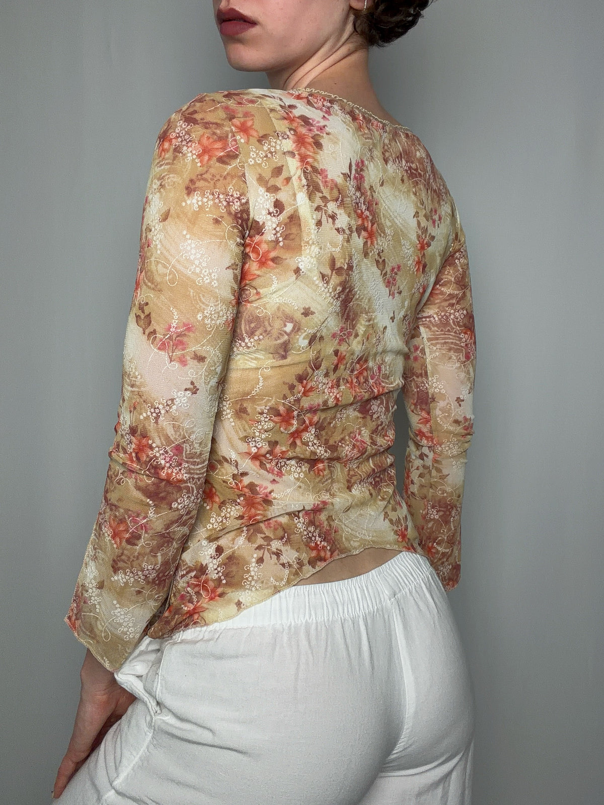 Top en mesh beige S/M vintage