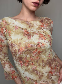 Top en mesh beige S/M vintage
