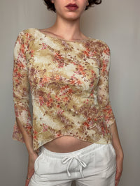 Top en mesh beige S/M vintage