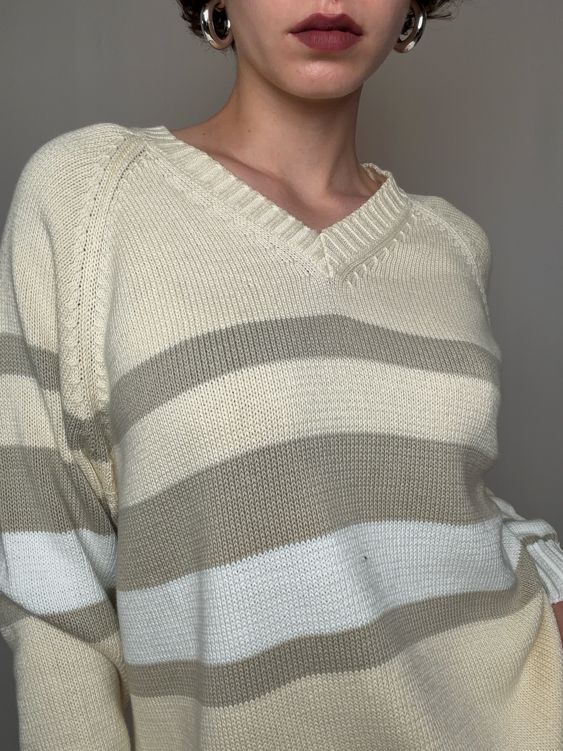 Pull d'été beige L vintage