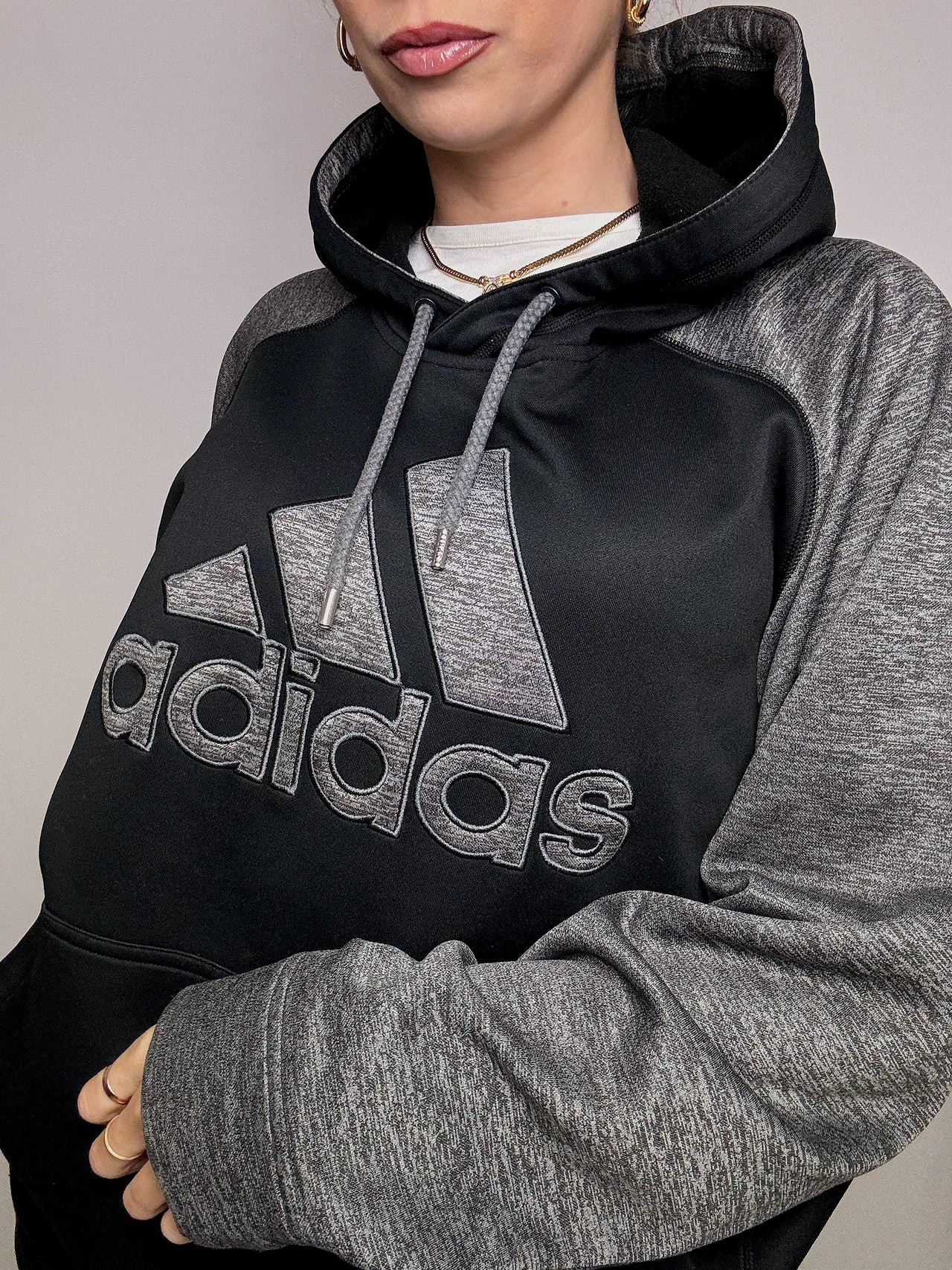 ADIDAS XL Vintage Two-Tone Hoodie