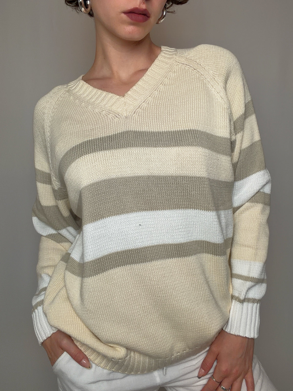 Pull d'été beige L vintage