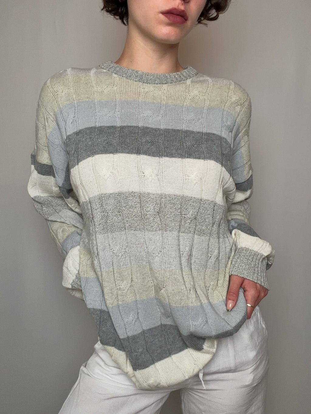 Pull d'été gris L vintage