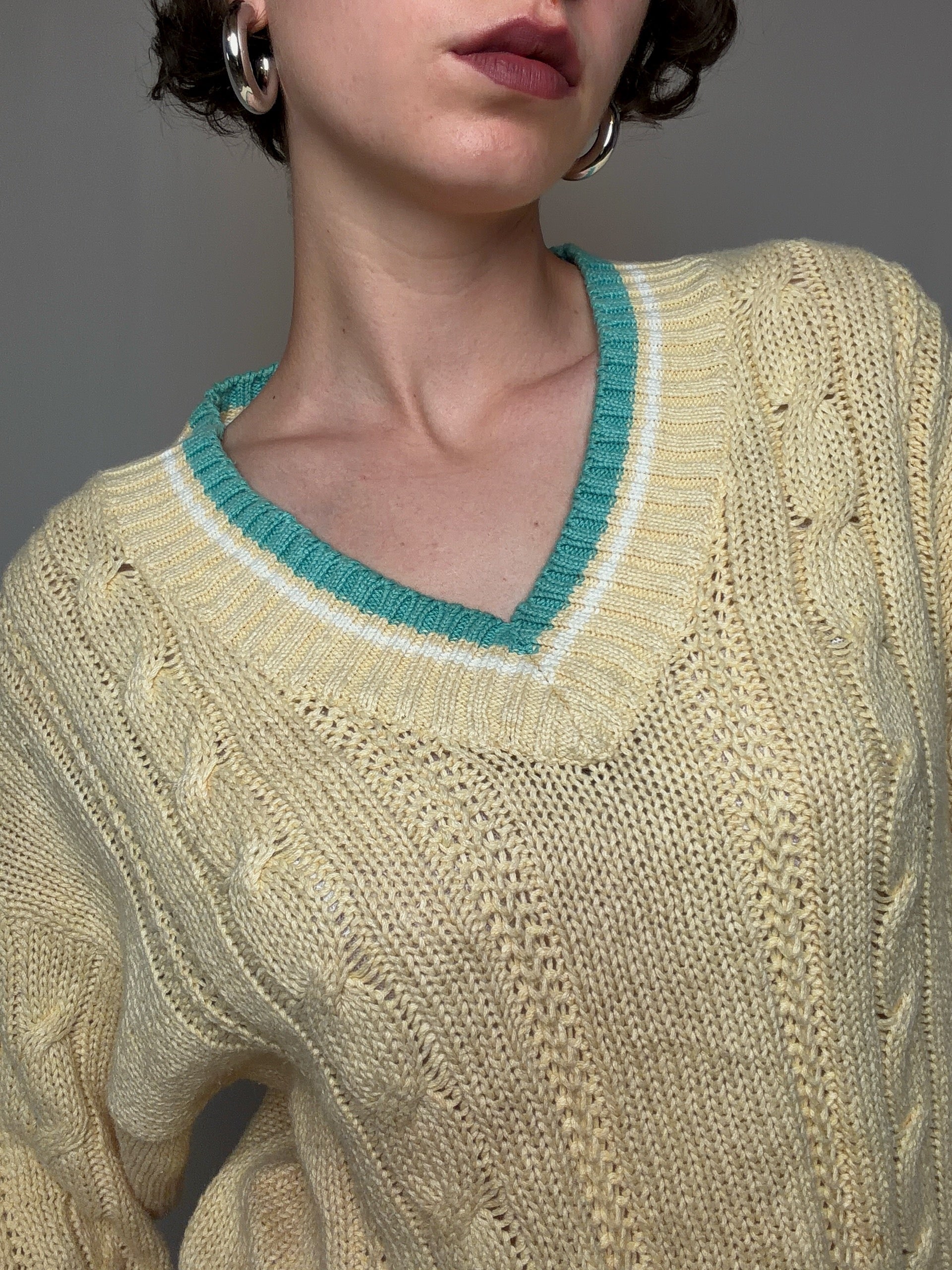 Pull d'été jaune M vintage