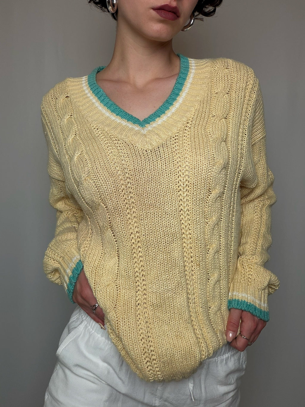 Pull d'été jaune M vintage