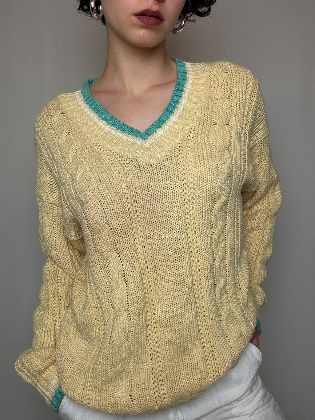 Pull d'été jaune M vintage