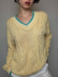 Pull d'été jaune M vintage