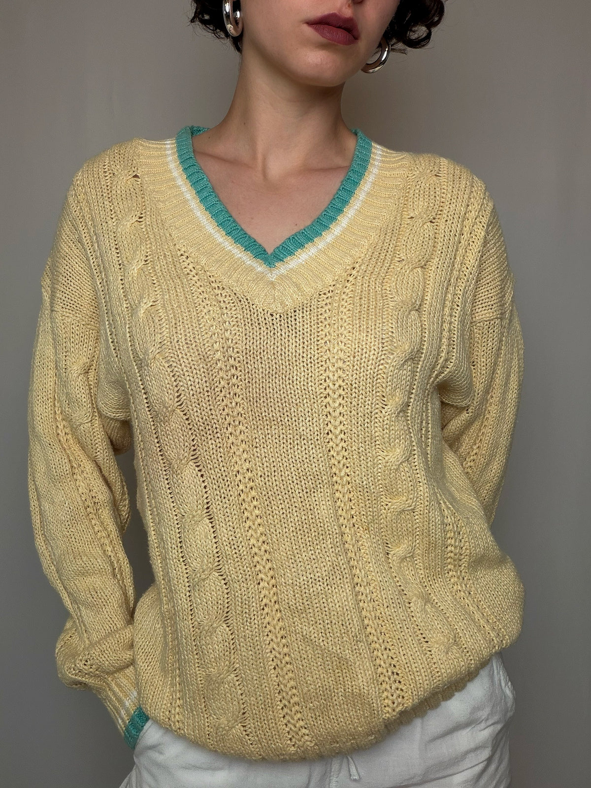 Pull d'été jaune M vintage