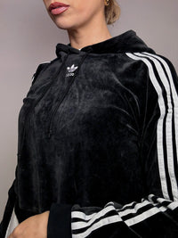 Sweat crop noir en velours ADIDAS XS vintage