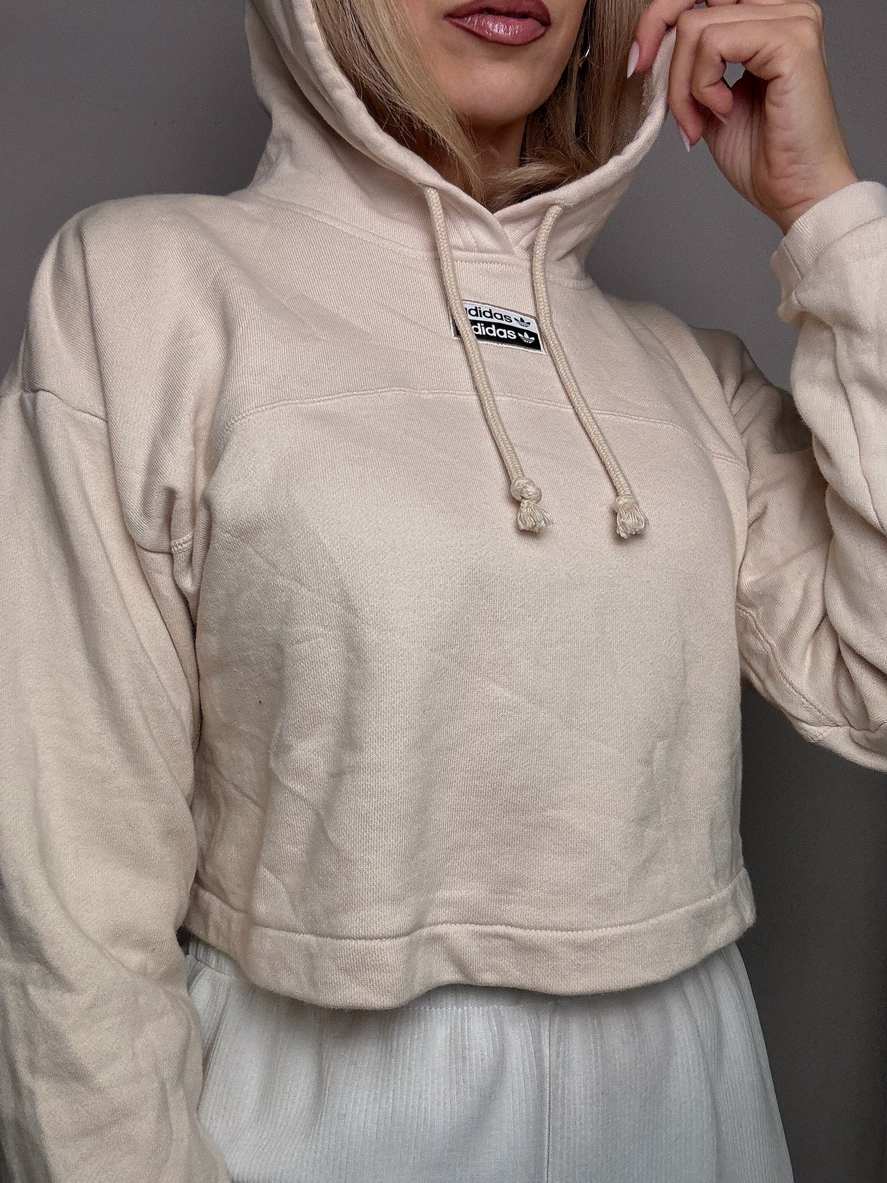 Sweat crop beige ADIDAS S vintage