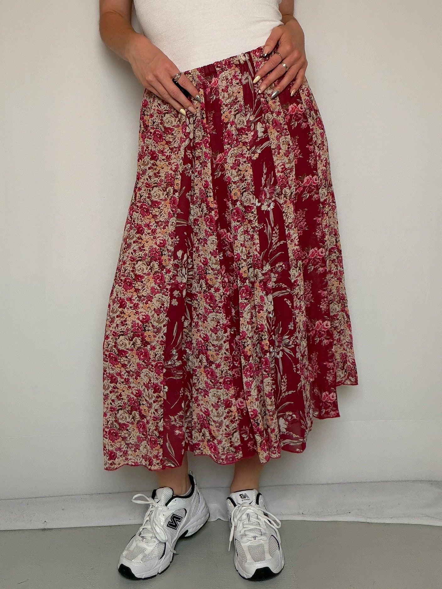 Jupe voilage a fleurs S/M vintage