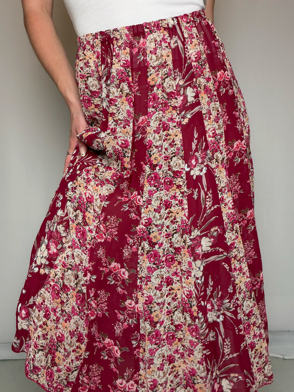 Jupe voilage a fleurs S/M vintage