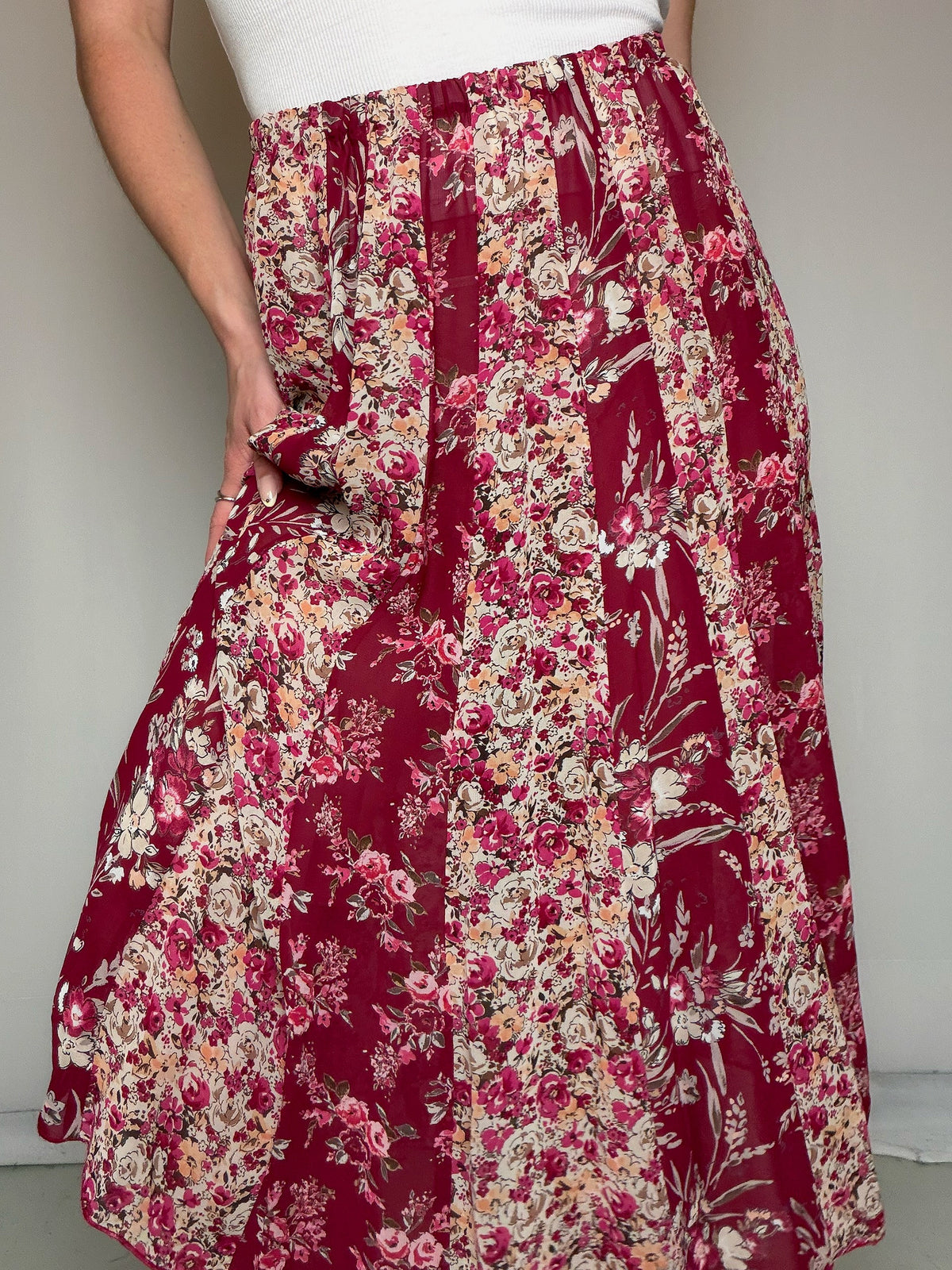 Jupe voilage a fleurs S/M vintage