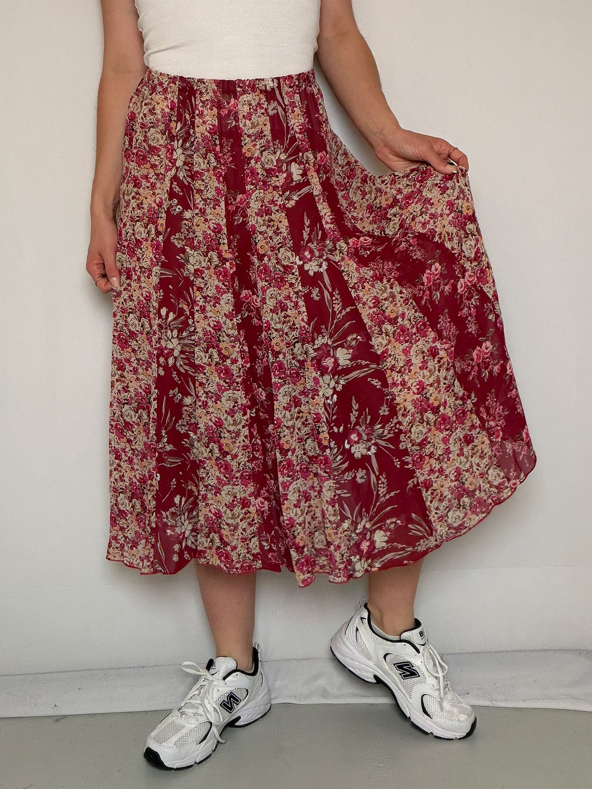 Jupe voilage a fleurs S/M vintage