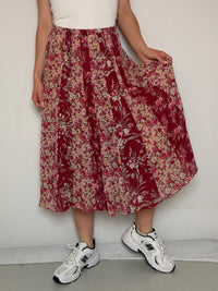 Jupe voilage a fleurs S/M vintage