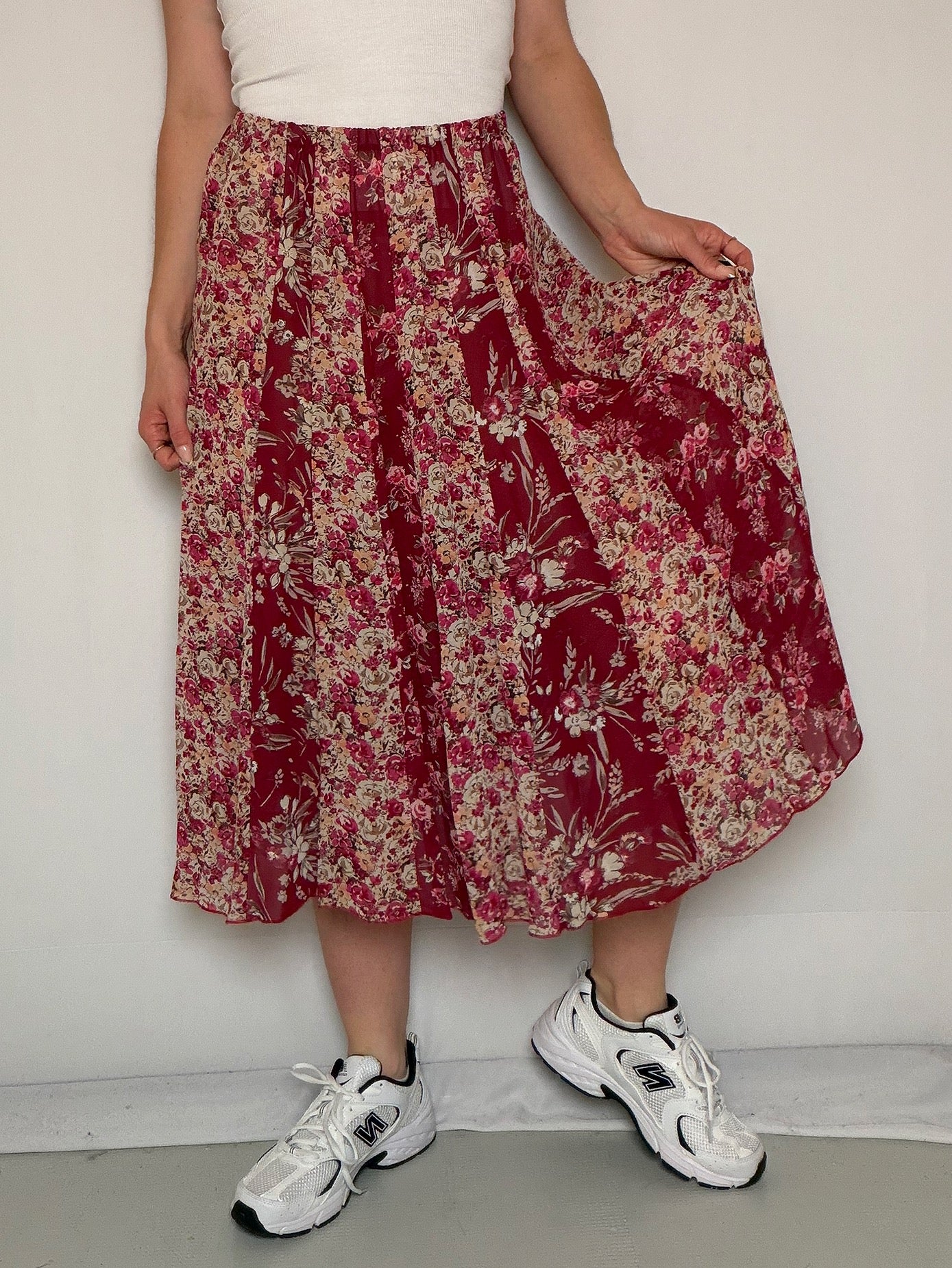 Jupe voilage a fleurs S/M vintage