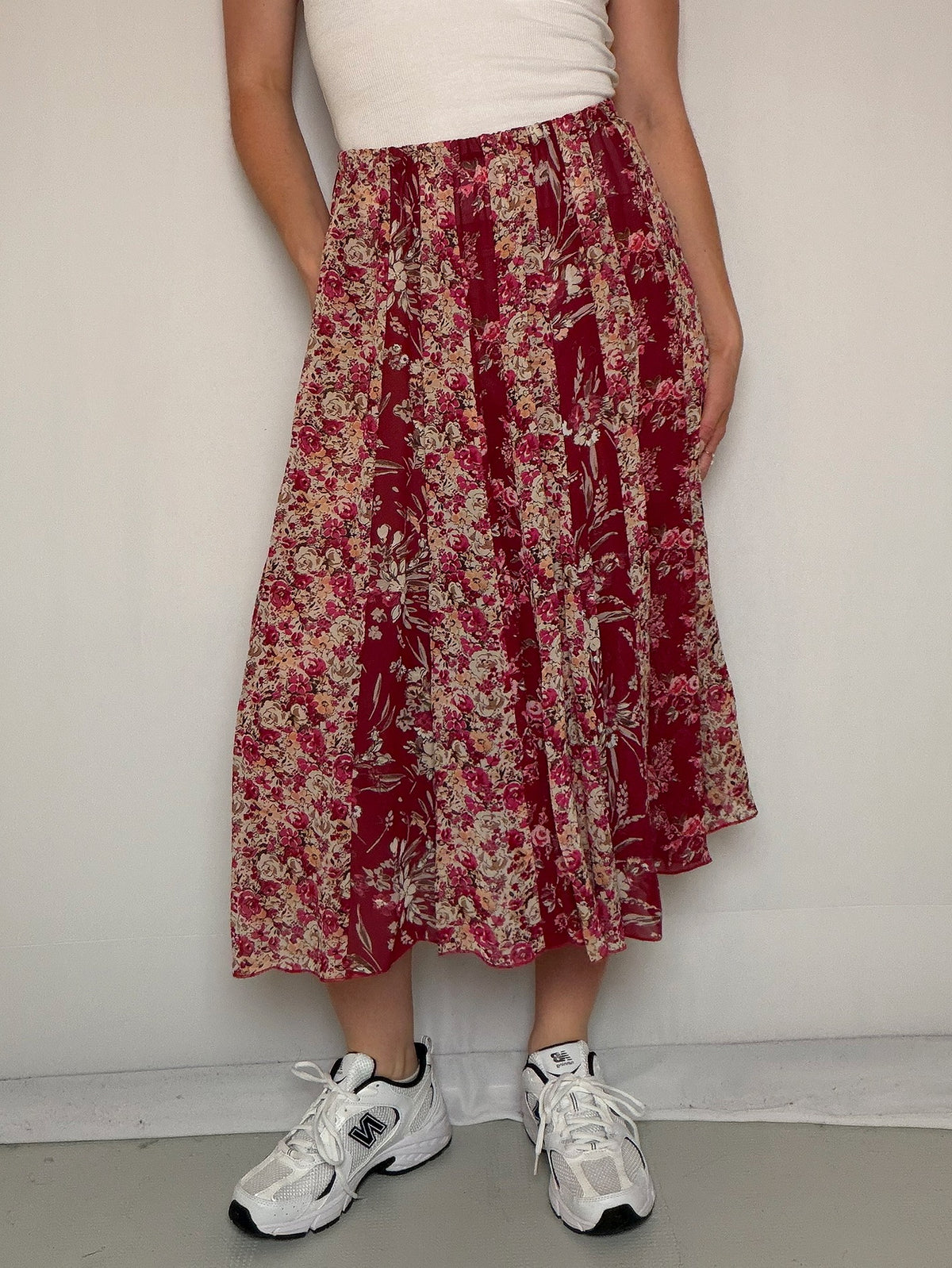 Jupe voilage a fleurs S/M vintage