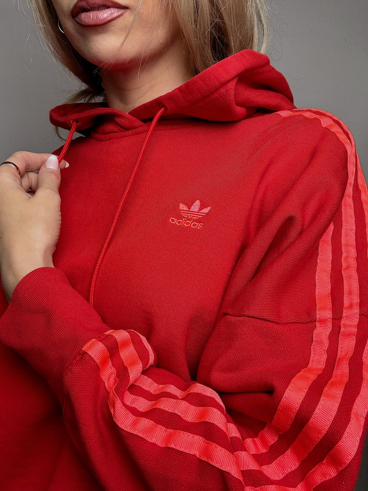 Red and pink cropped sweatshirt ADIDAS S vintage