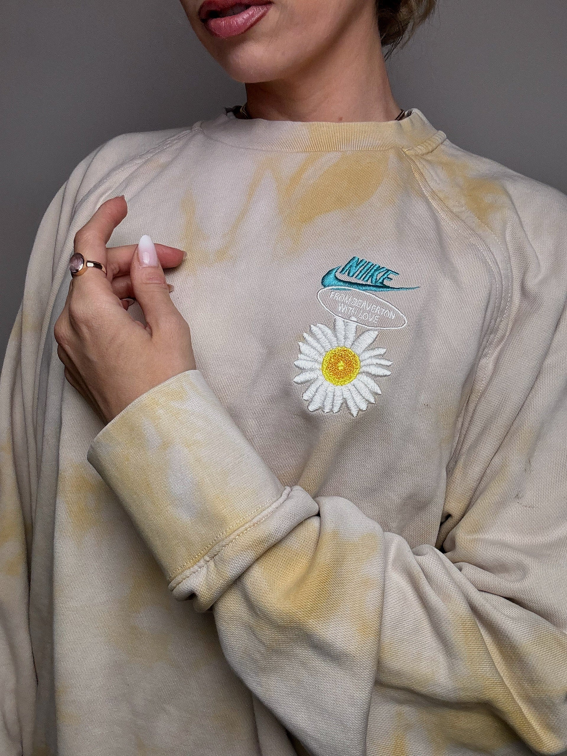 Washed round neck sweatshirt NIKE L vintage