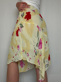 Jupe fluide jaune S vintage