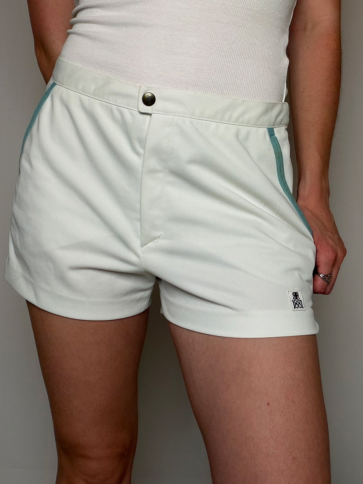 Short élastique blanc M vintage