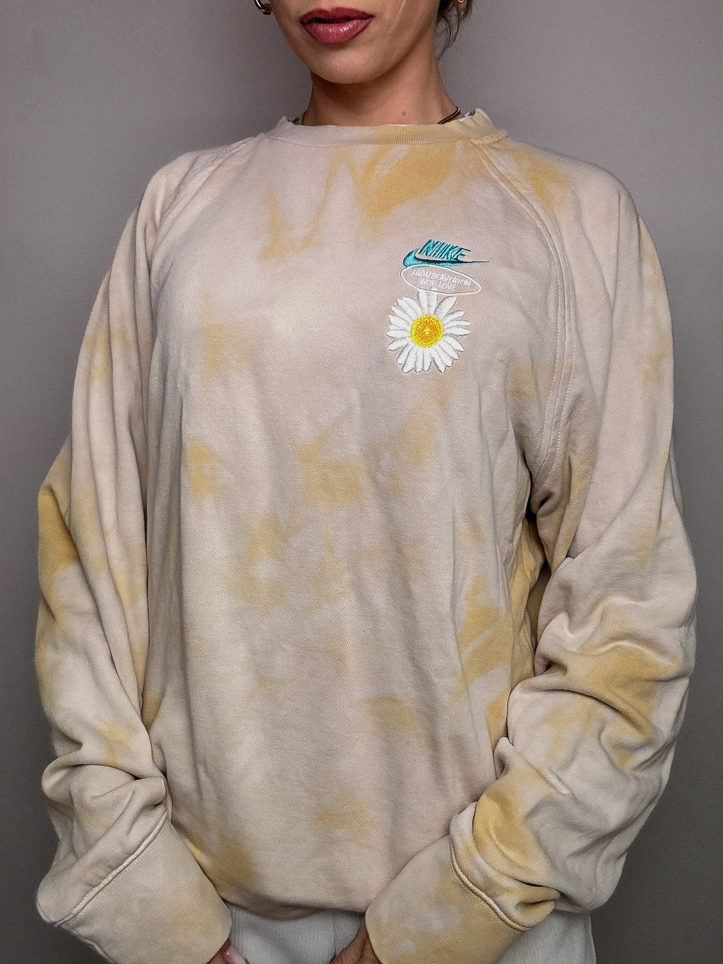 Washed round neck sweatshirt NIKE L vintage