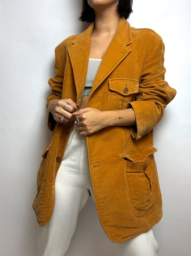 Vintage caramel velvet jacket M/L