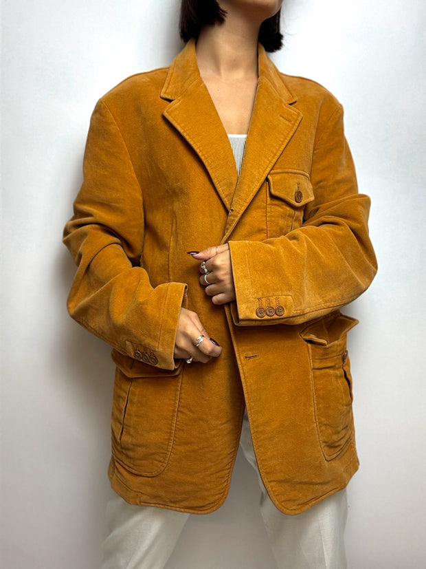 Vintage caramel velvet jacket M/L