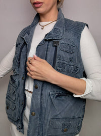 Gilet de pêche marine L vintage
