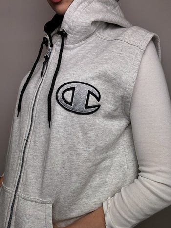 Gilet en jersey gris champion S/M vintage