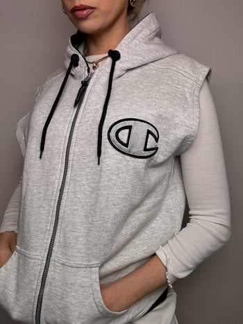 Gilet en jersey gris champion S/M vintage