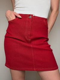 Jupe en jean rouge S/M vintage