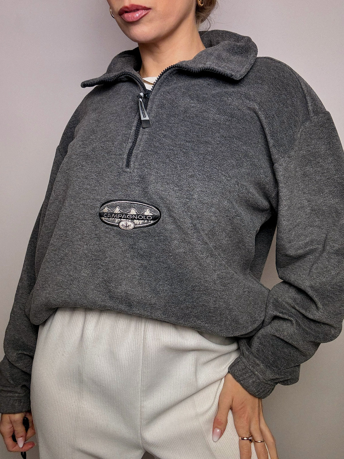 CAMPAGNOLO L/XL Vintage Grey Oversized Fleece