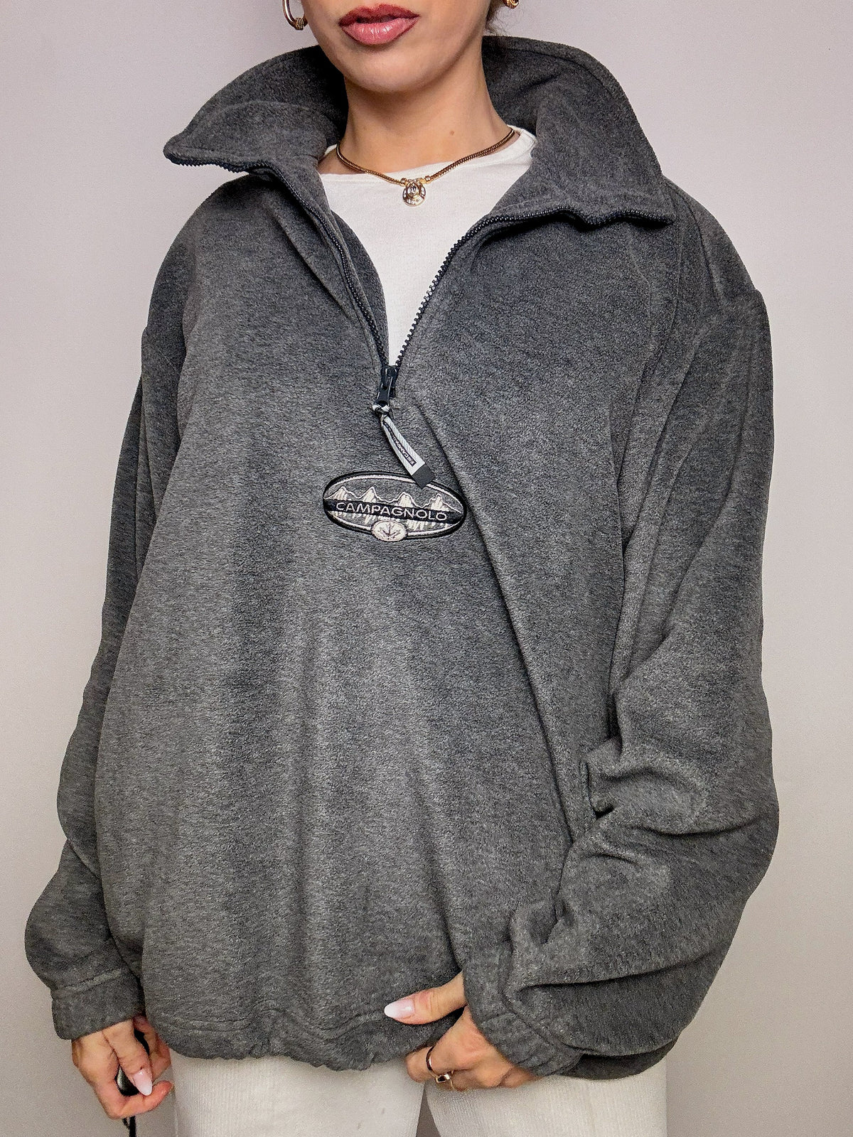 CAMPAGNOLO L/XL Vintage Grey Oversized Fleece