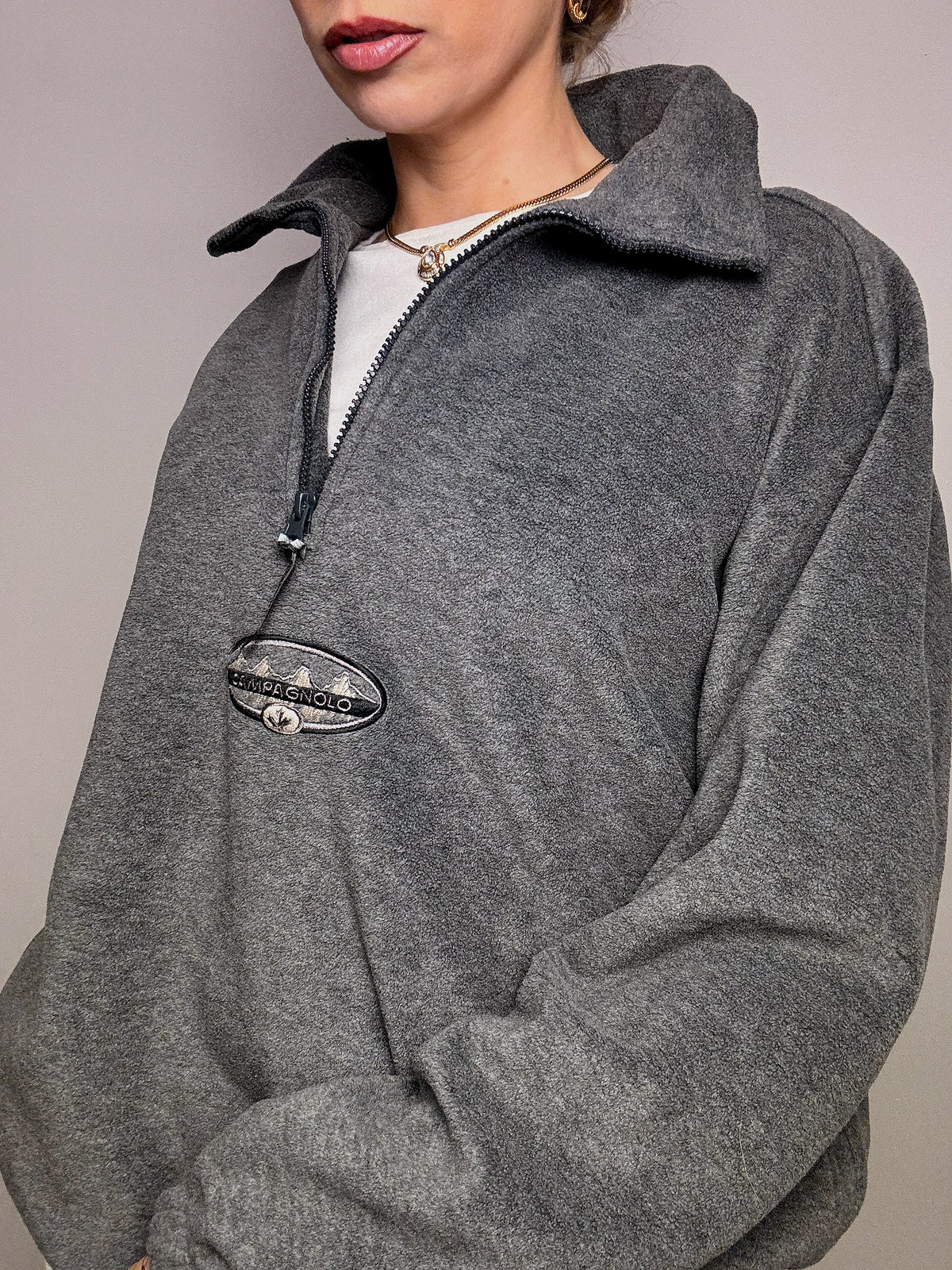 CAMPAGNOLO L/XL Vintage Grey Oversized Fleece