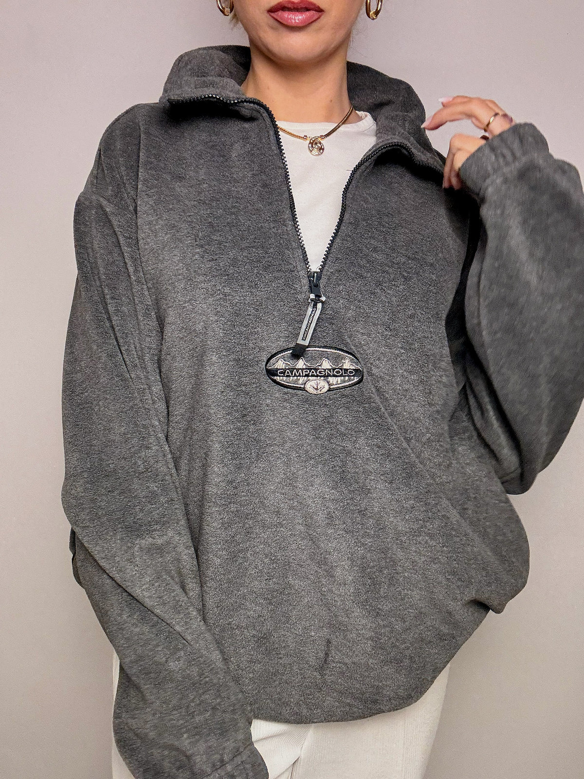 CAMPAGNOLO L/XL Vintage Grey Oversized Fleece