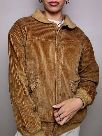 Blouson en velours cotelé beige XL vintage