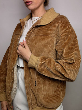 Blouson en velours cotelé beige XL vintage