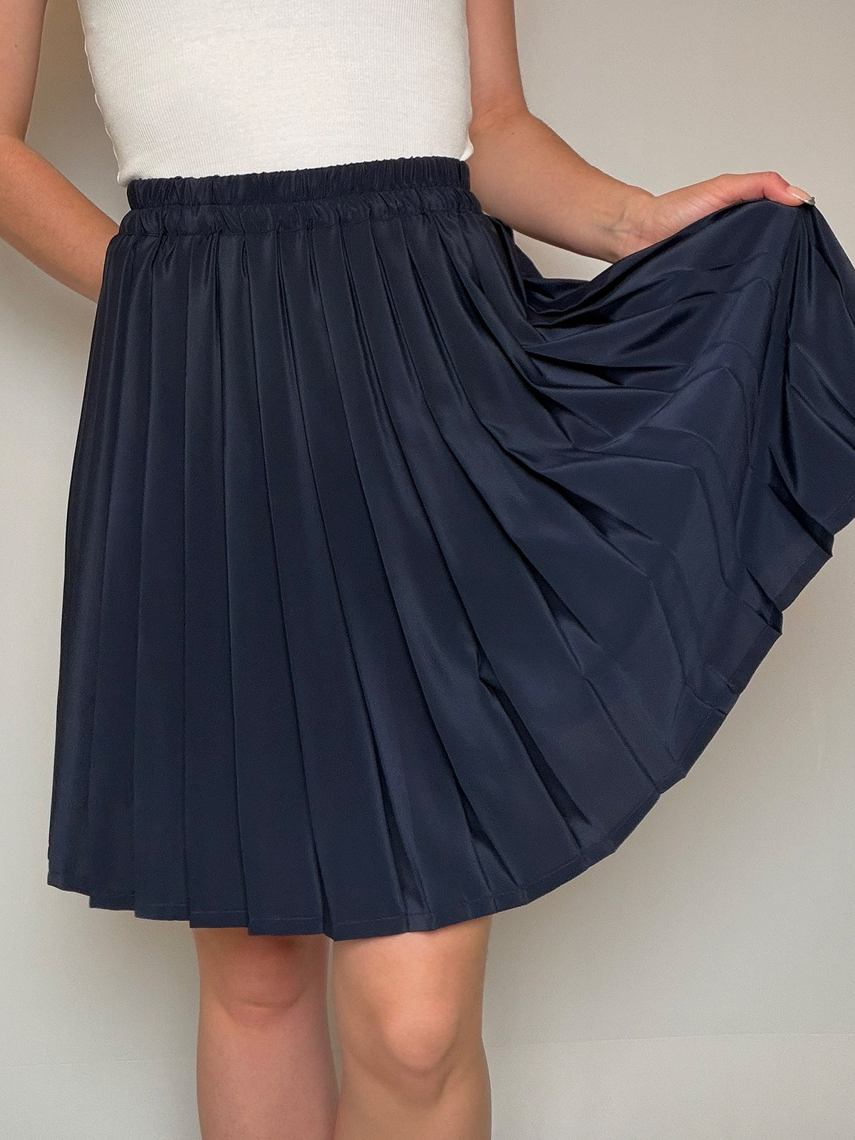 Jupe plissée marine M vintage