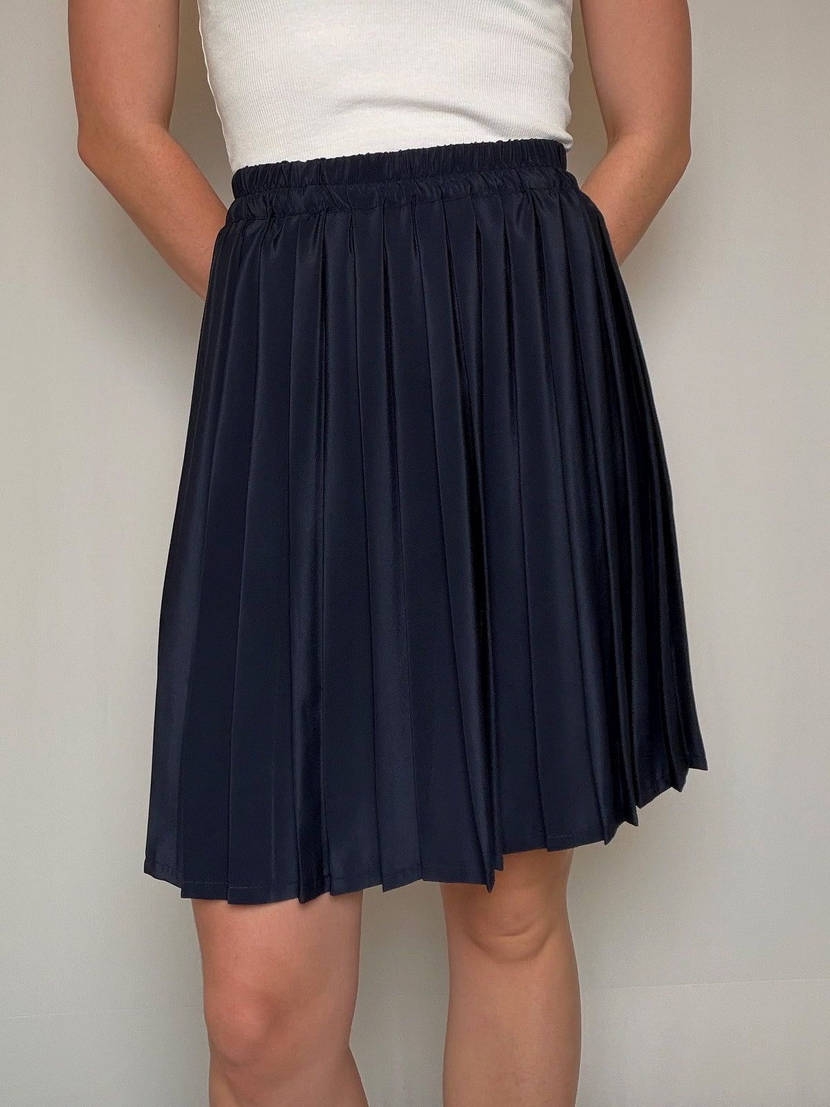 Jupe plissée marine M vintage