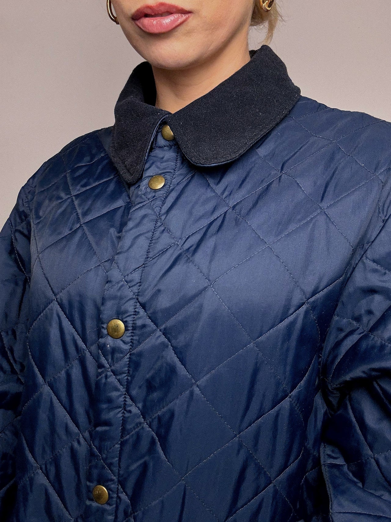 Vintage XL navy quilted jacket